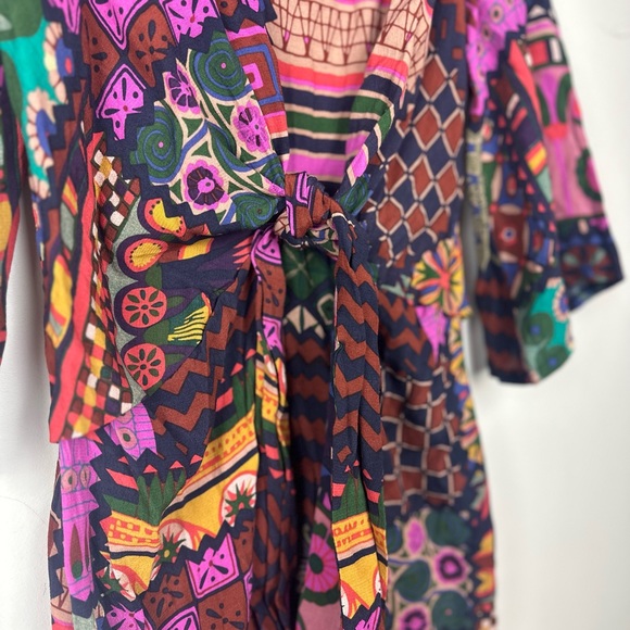 DESIGUAL geometric print wrap style dress size EUR 36 US 4 XS - Picture 7 of 13